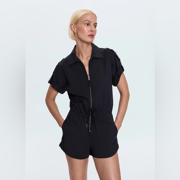 Pistola MEG SHORT SLEEVE ZIP FRONT ROMPER - Fade to Black - Picture 2 of 5